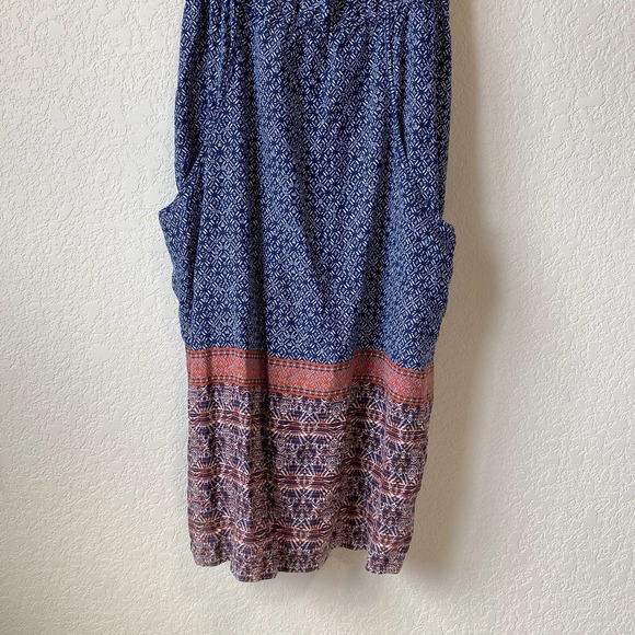 Patagonia Midi Sundress Women's Size XL Blue Patterned Tank Adjustable Straps - Picture 4 of 10